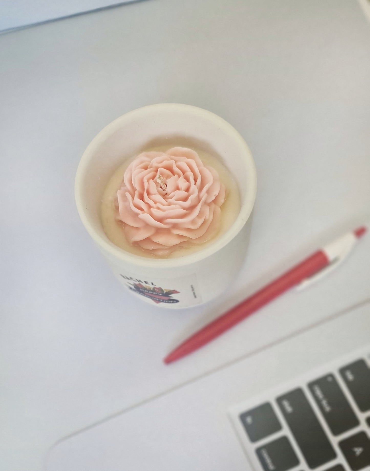 Pastel flower candle, Graduation gift, Singapore, Silk Ivory Candles