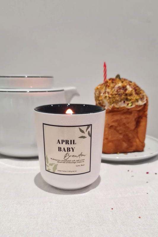 Custom Birthday Month Candle Gift, Custom Name & Personal Message_April