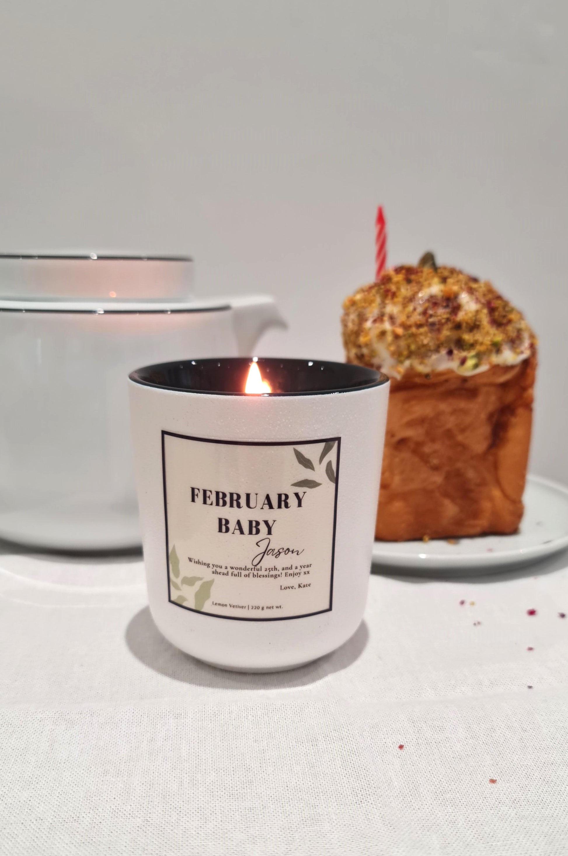 Custom Birthday Month Candle Gift, Custom Name & Personal Message_February