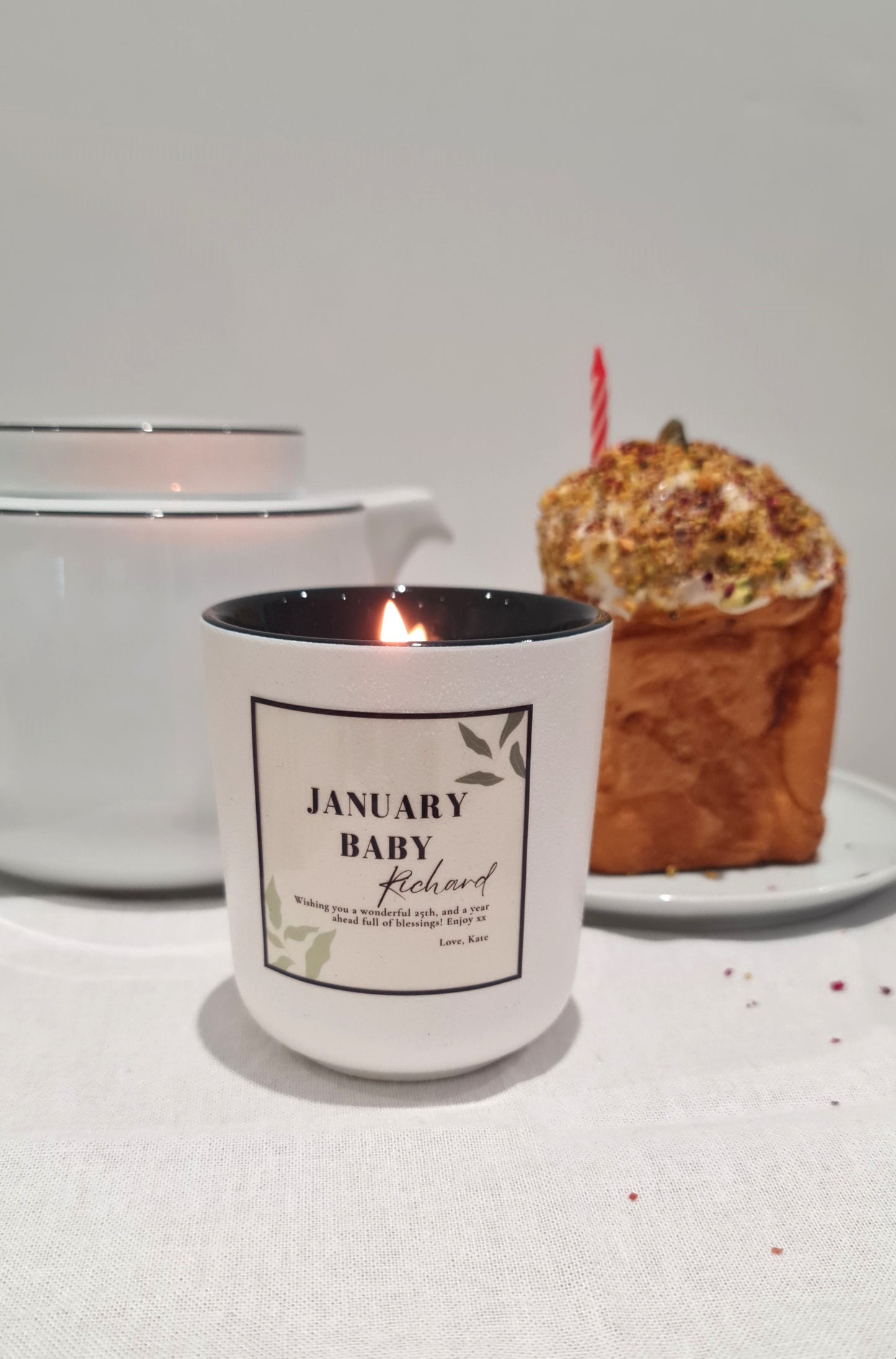 Custom Birthday Month Candle Gift, Custom Name & Personal Message_January