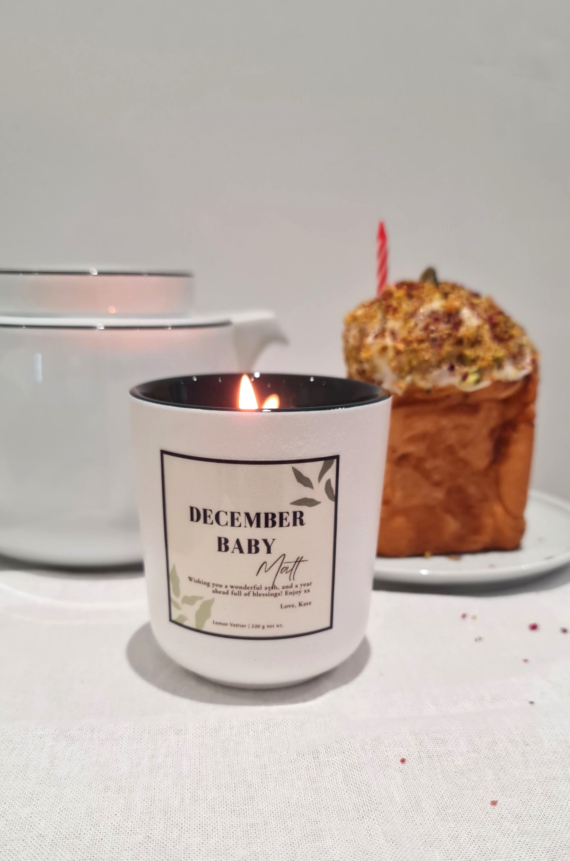 Custom Birthday Month Candle Gift, Custom Name & Personal Message_December