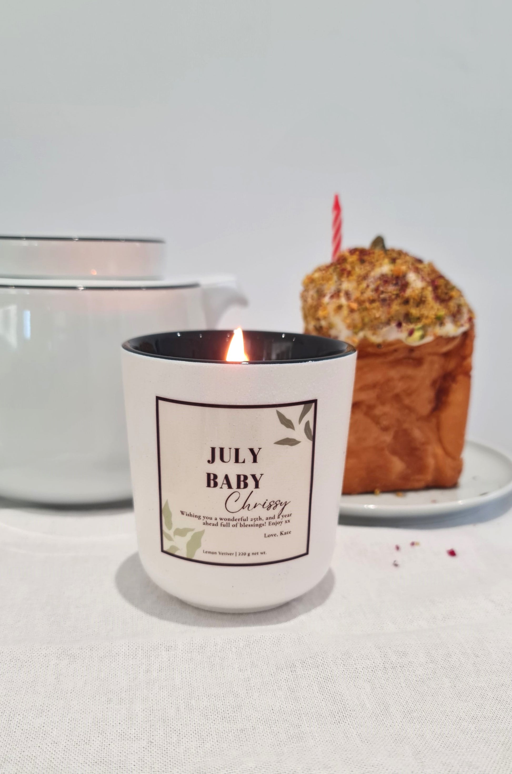 Custom Birthday Month Candle Gift, Custom Name & Personal Message_July