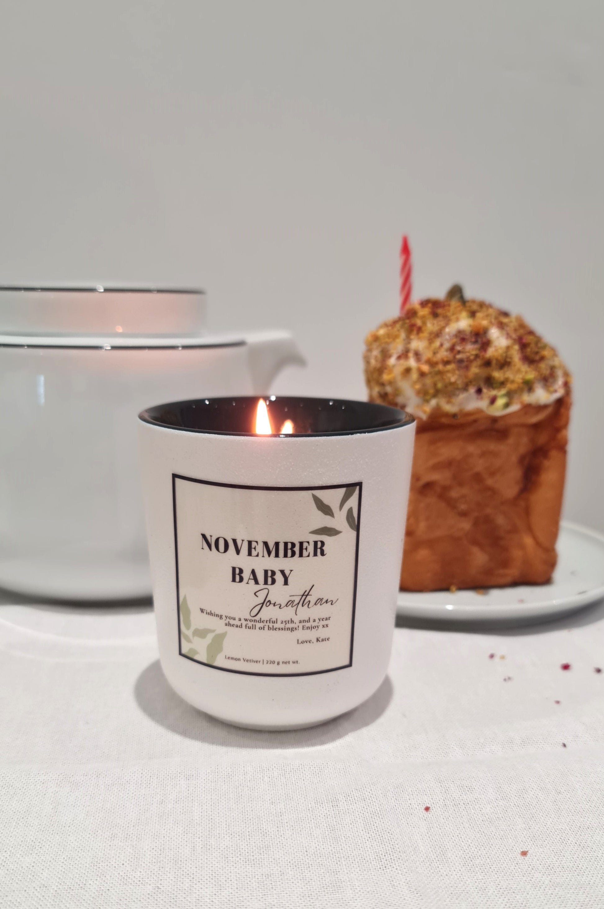 Custom Birthday Month Candle Gift, Custom Name & Personal Message_November