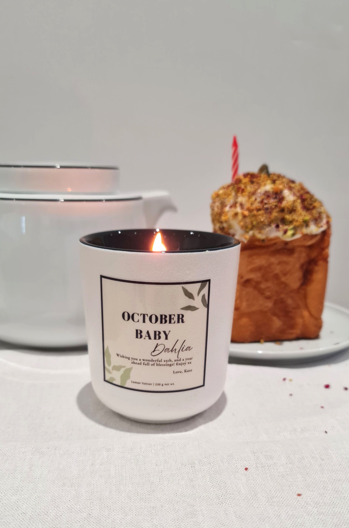 Custom Birthday Month Candle Gift, Custom Name & Personal Message_October