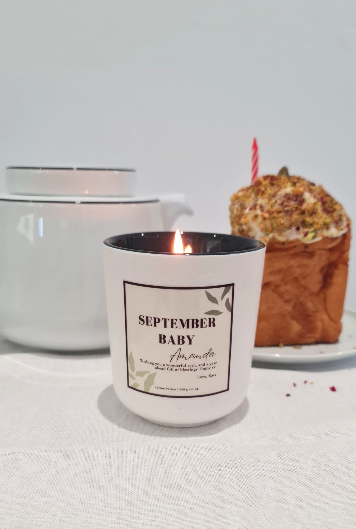 Custom Birthday Month Candle Gift, Custom Name & Personal Message_September