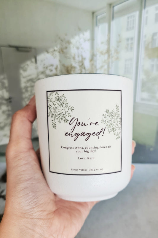 Engagement gift Singapore, Custom scented candle, Custom gift with personal message