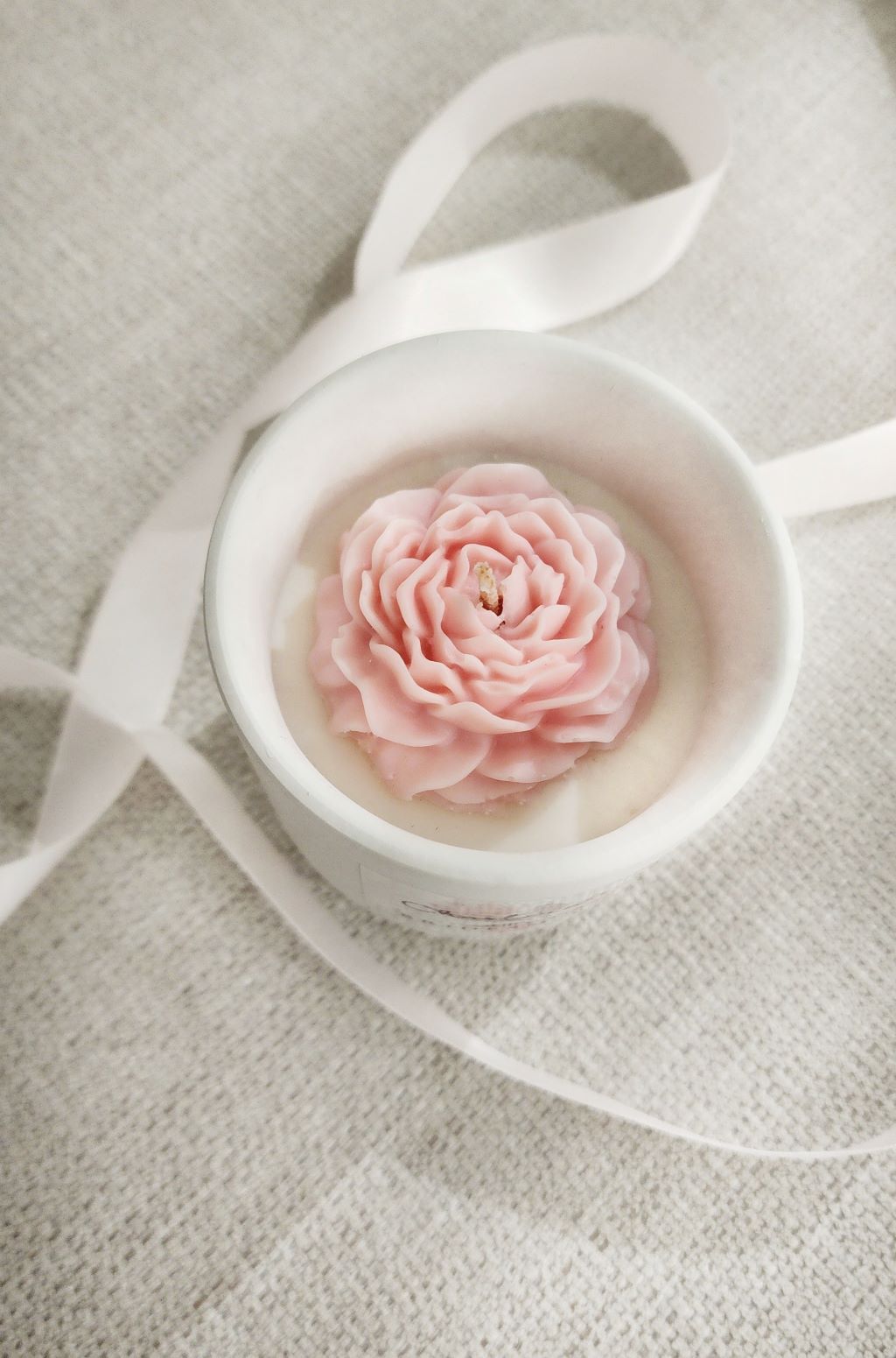 Pink Flower Candle, Bridesmaid Proposal, Singapore, White Candle Jar